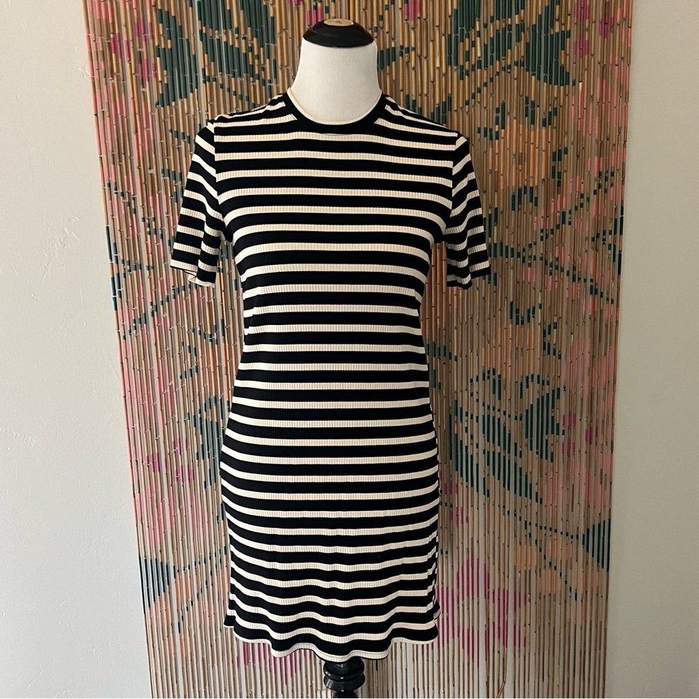 Reformation Ribbed Striped Mini Dress